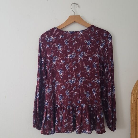 American Eagle Floral Peplum Top S - Picture 7 of 7